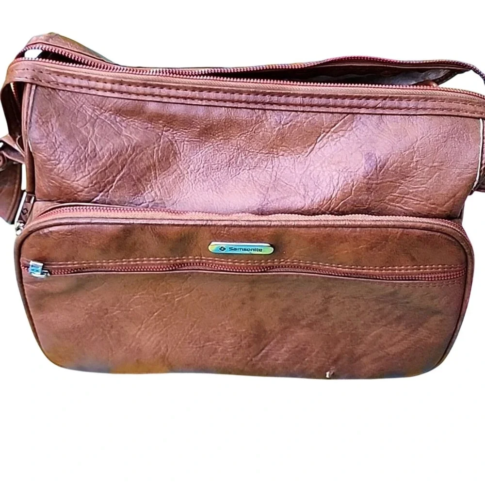 Samsonite Silhouette II Travel Bag Unisex Medium Brown Vintage Retro Classic